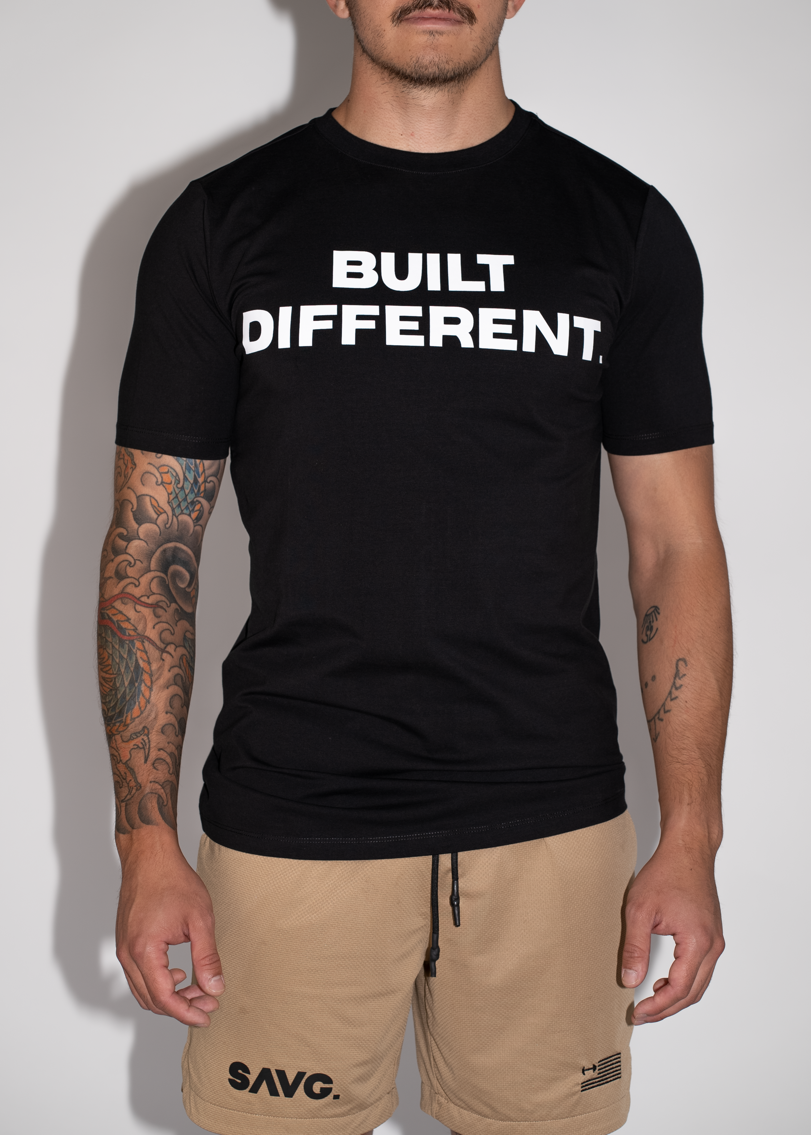 Built Different Black T Shirt Front