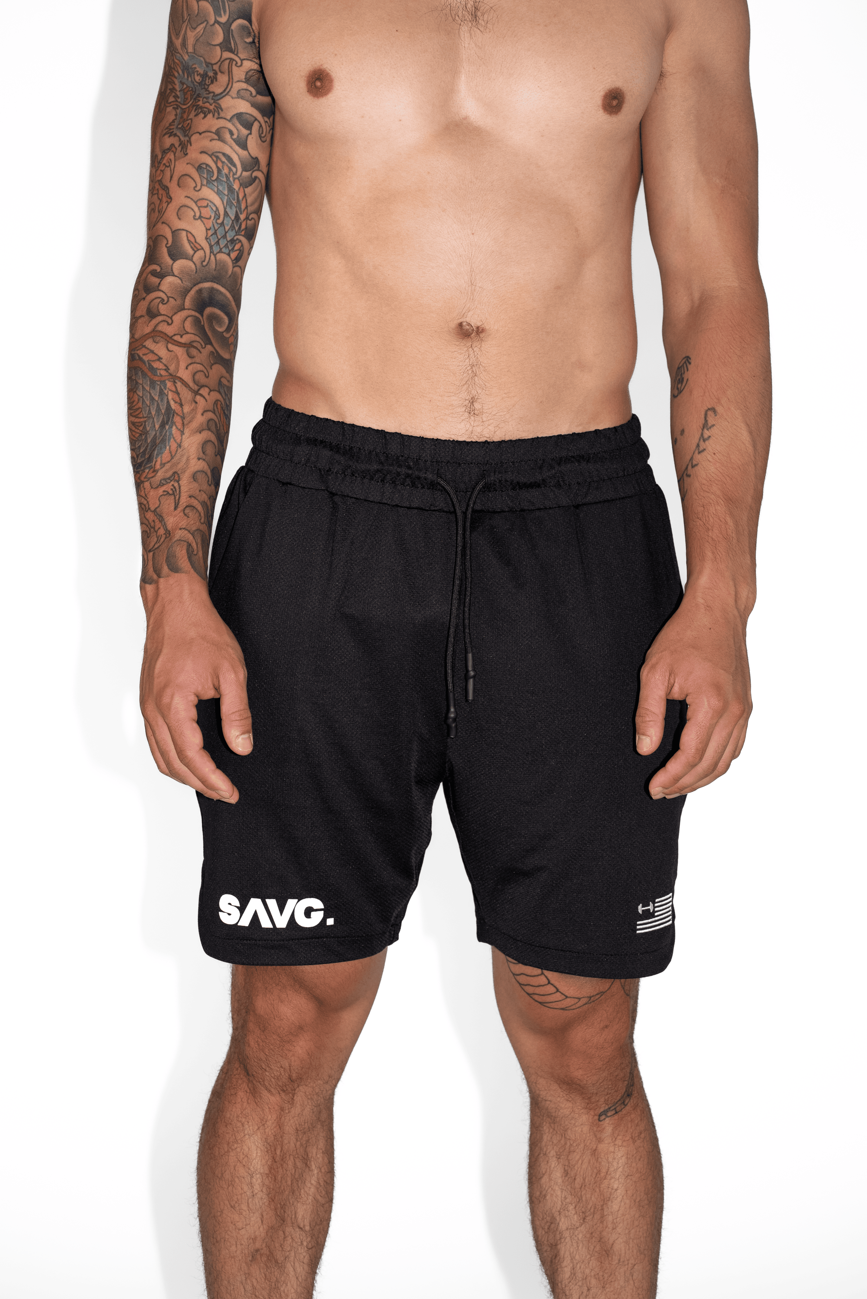 SAVG Crusher Black Shorts Front