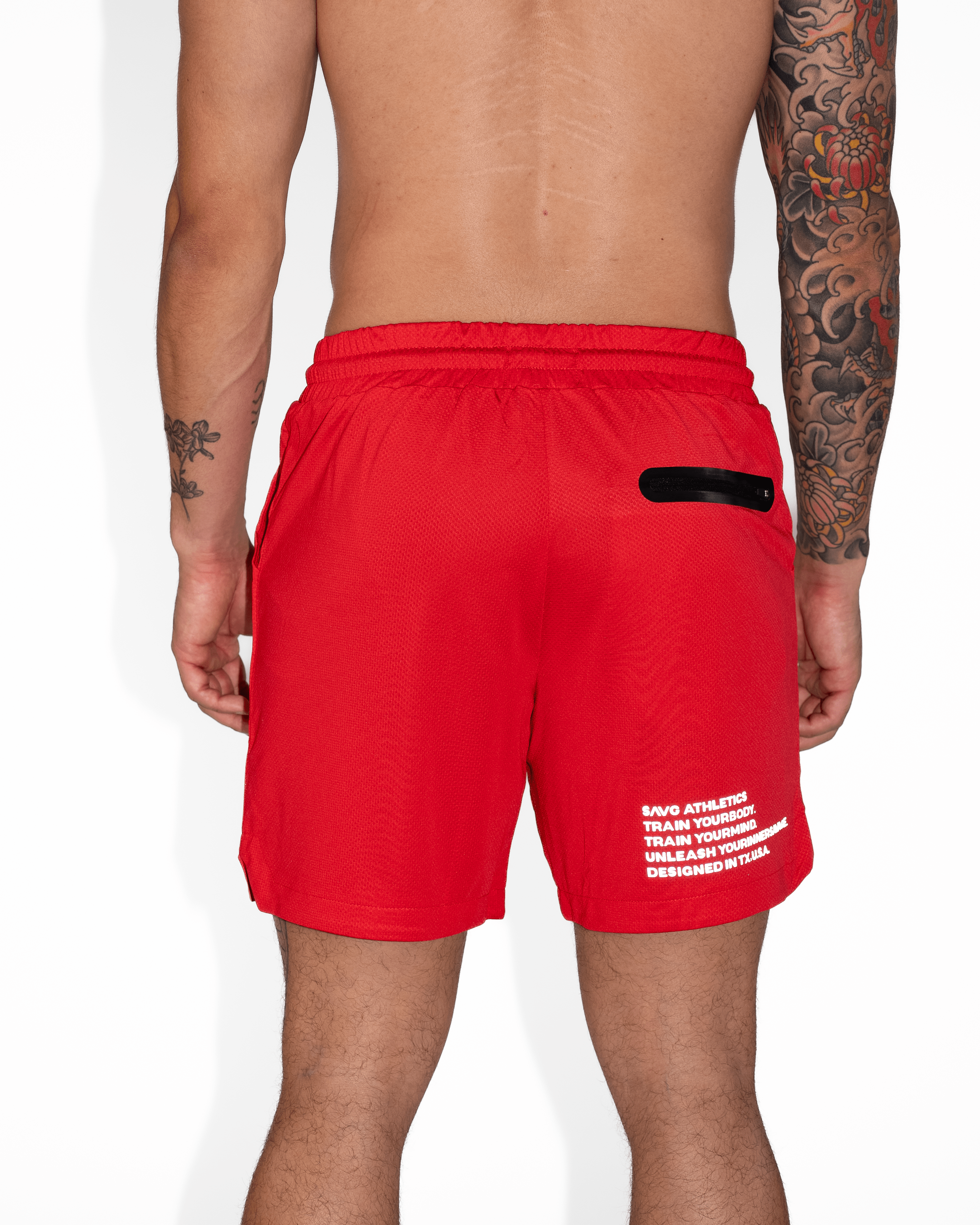 Red Crusher Shorts Back