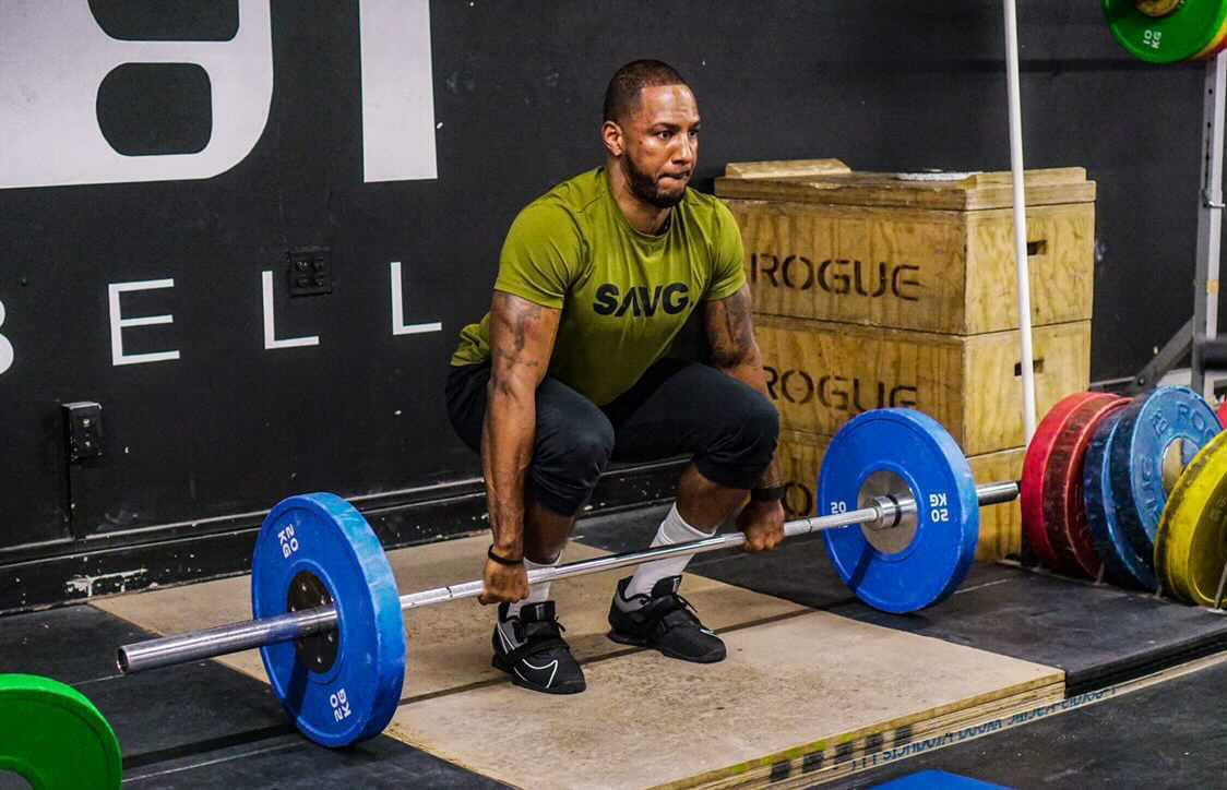 Muscle Fit T-Shirt with Stretch. Premium Mens lifting clothes. SAVG Athletics T-Shirt.