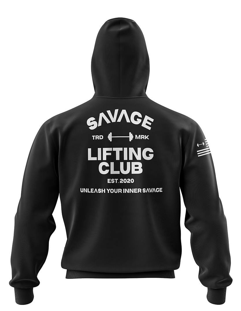 SAVAGE LIFTING CLUB HOODIE. - BLACK - SAVG AthleticsSLCHB01